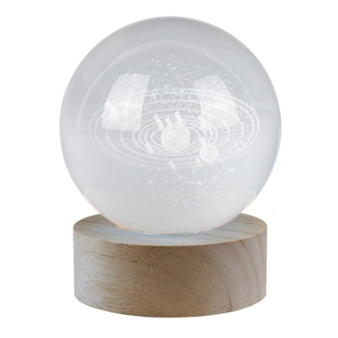 LAMPADA GLOBO MULTICOLOR H10 PIANETI CON BASE E BOX